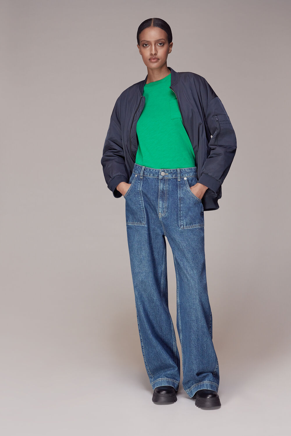 Crew Neck Pocket Top